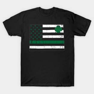 St Patricks Vintage Wyoming Irish USA Flag T-Shirt